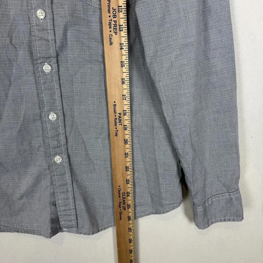 Levi's Shirt Men's Small‎ Gray Round Hem Pockets Long Sleeve Casual Button-Down